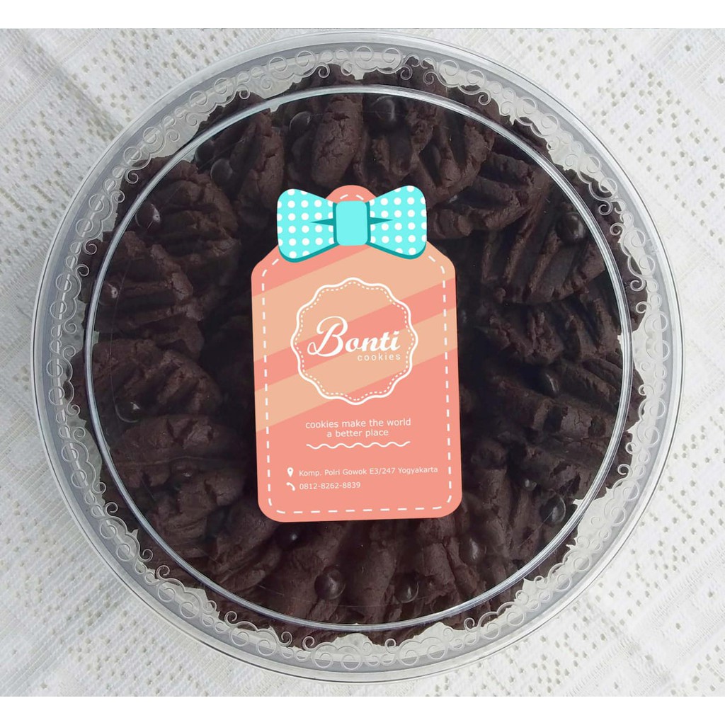 

Choco chip Butter Premium Home Made Bontiredi, Kue Kering Lebaran/Natal/Imlek toples 500 | Coklat