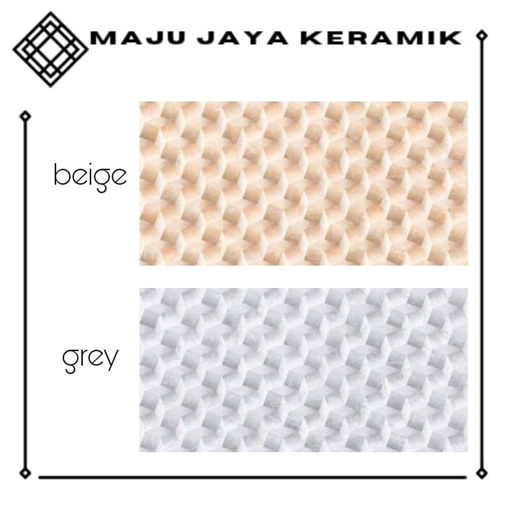 KERAMIK DINDING GLOSSY 30X60 CREAM ABU | KERAMIK KAMAR MANDI | MOTIF KOTAK | MULIA YUKKI