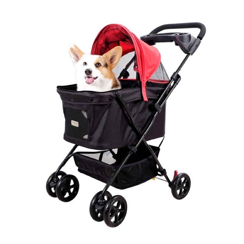 PET STROLLER IBIYAYA BUGGY RED/ DOG STROLLER / STROLLER ANJING