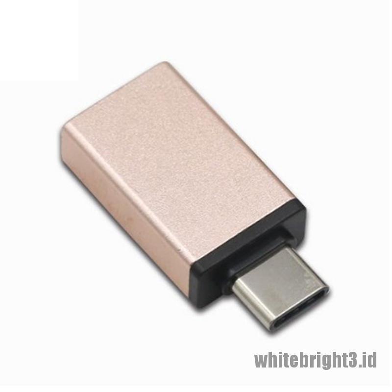 &lt; White3 &gt; Adapter Konverter Konektor Data USB-C Male Ke USB 3.0 A Female