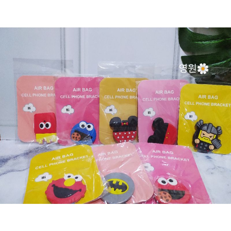 pop socket 3D karakter/assesoris Hp/micky Mouse/minie mouse/elmo/kentang/batman/thor