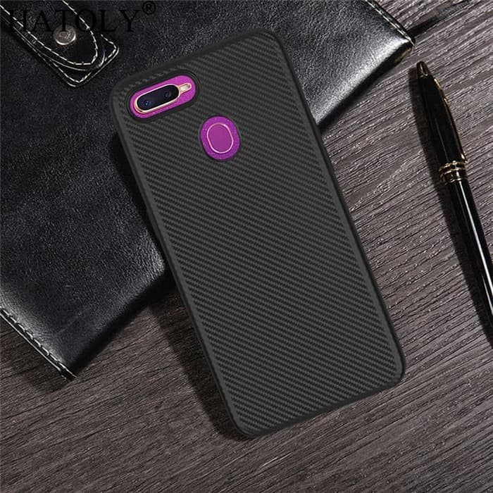 REALME C15/C12/C11/C1/C2/C3/REALME 2 PRO/REALME 6/6 PRO CASE SOFTCASE SLIM BLACK FULL CARBON