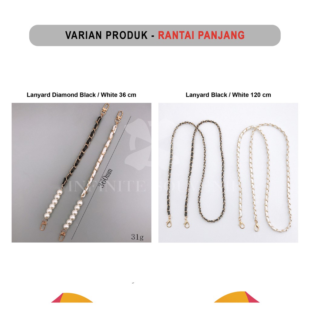 DIY Tali Strap Chain Rantai Lanyard Hp Tas Handbag Pendek Panjang Serbaguna Minimalis Elegan Terjangkau