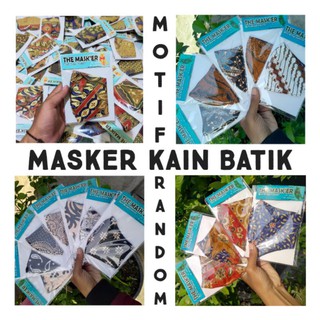 GROSIR masker  kain batik  hijab  non hijab  2 lapis RANDOM 