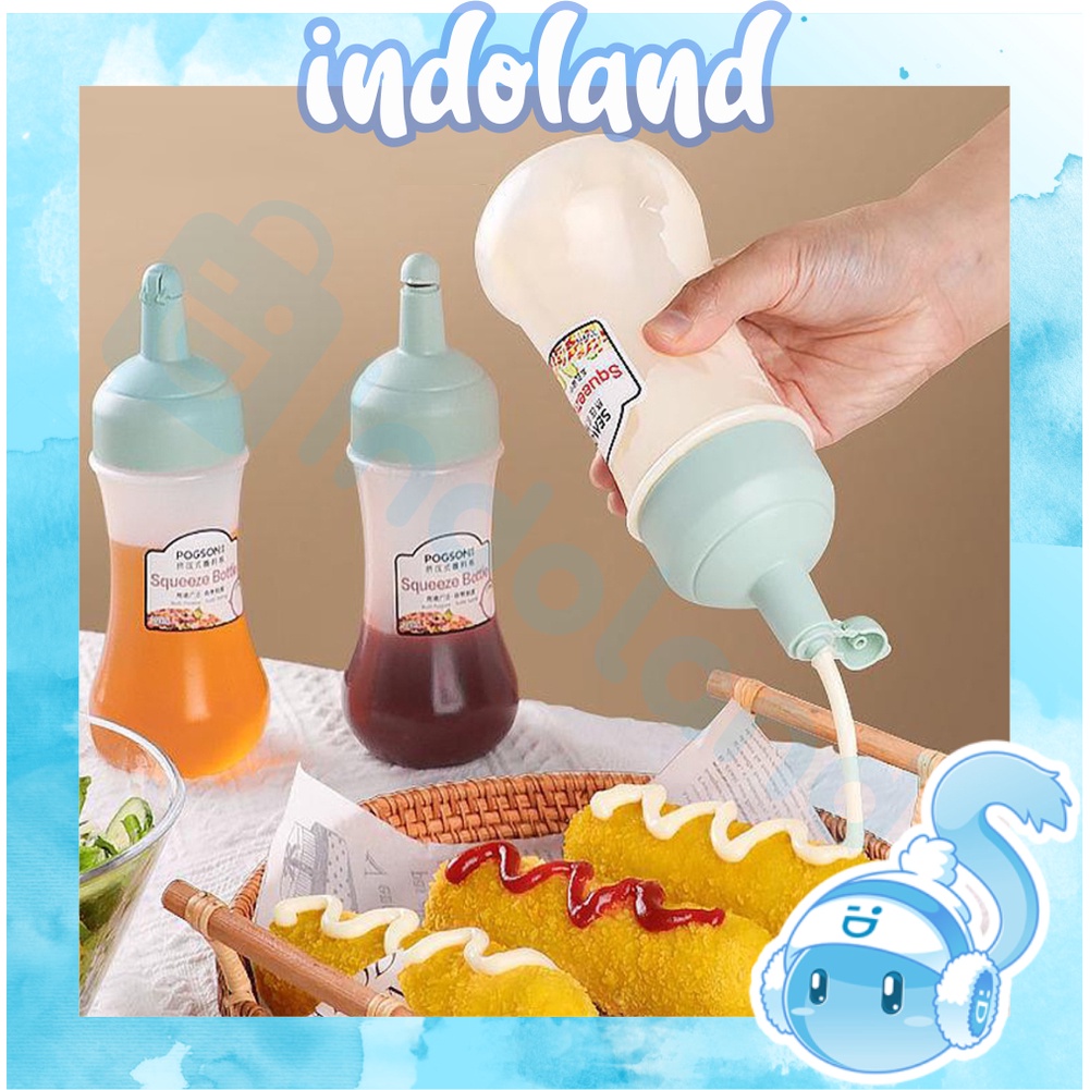 ☀INDOLAND☀ BOTOL SAUS  Botol Minyak Botol Kecap Botol Mayonaise Saos Portable 350ml Bahan Plastik PP silikon R694