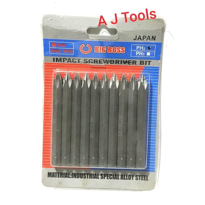 MATA OBENG KETOK PH2 X 80 MM / IMPACT SCREWDRIVER BITS PH2 BIG BOSS