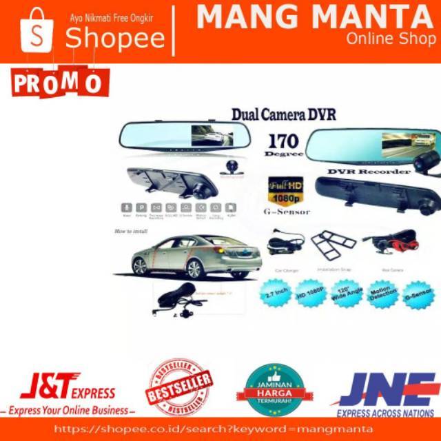 CCTV MOBIL Kamera DVR mobil, Kaca spion, Dasbor cam, G - Sensor HD 1080P 4.3 inch 170 Degree mobil