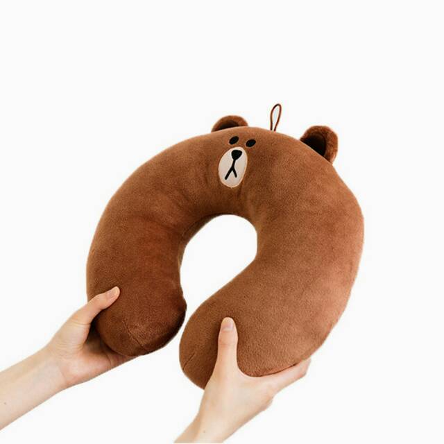 LINE FRIENDS BROWN U NECK / BANTAL LEHER BROWN LINE FRIENDS