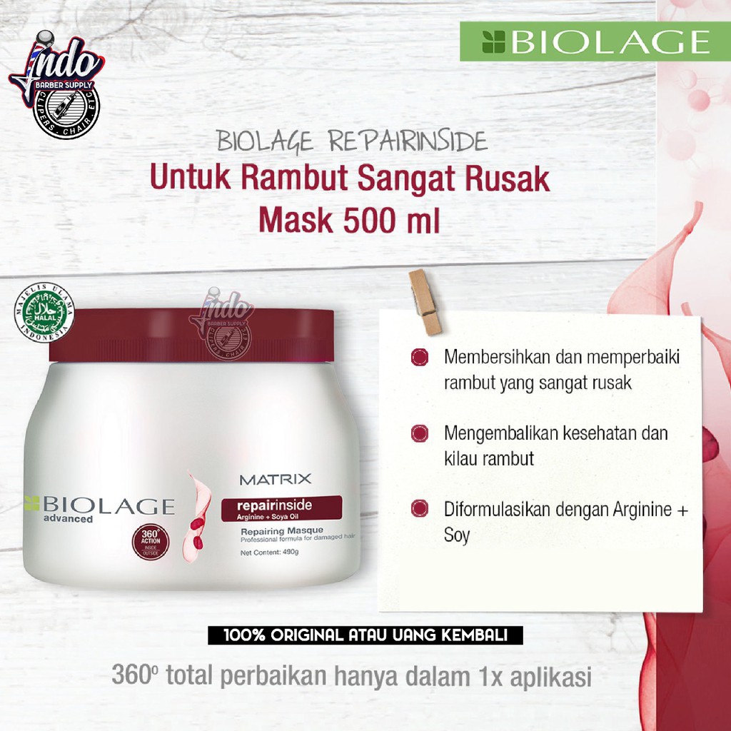 Matrix Biolage Repair inside Mask 490gr / Masker Rambut Rusak / Perawatan Rambut sangat rusaK