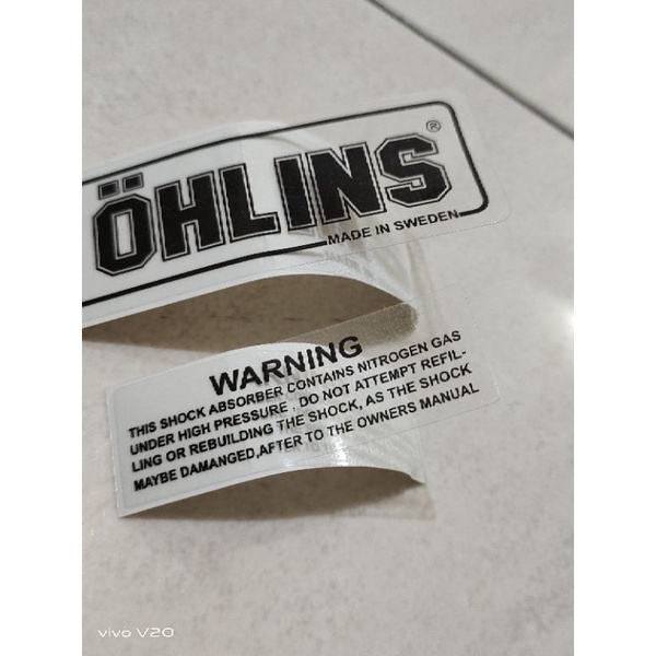 stiker ohlins transparan warna hitam