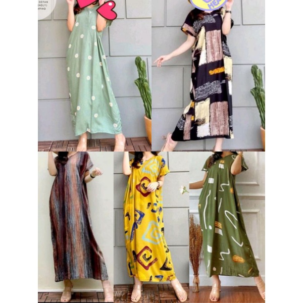 Daster Busui Semata Kaki Rayon Long Panjang Rumahan Mirip Hebel CSL Viral Kekinian Non Ruffle Hamil Menyusui Tokozifa25