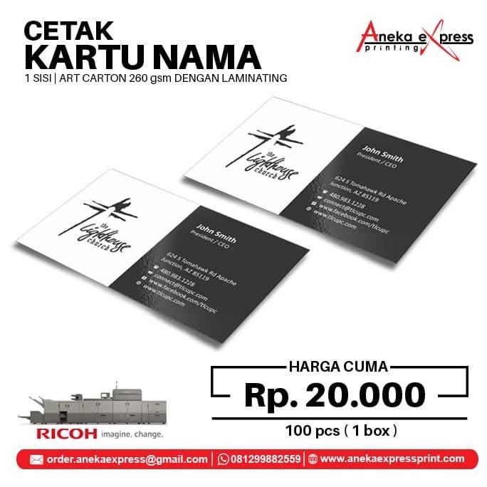 

BISA BAYAR DITEMPAT Kartu Nama 1 Sisi Dengan Laminating TERUJI Kode 1283