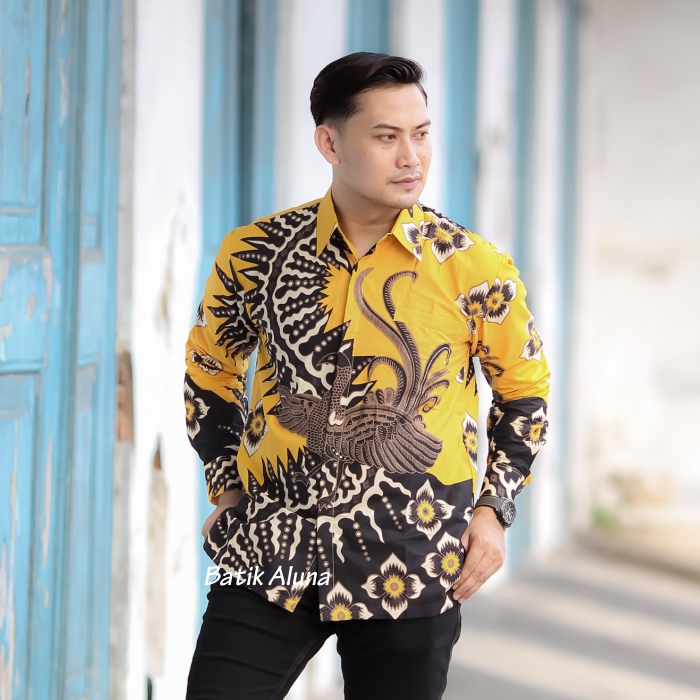 Batik pria lengan panjang Kemeja Atasan Baju batik pria laki laki lengan panjang premium cowok solo