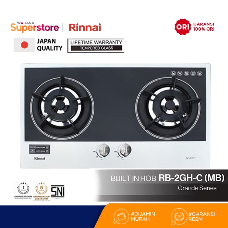 Rinnai Kompor Tanam 2 Tungku Grande - RB2GH MB