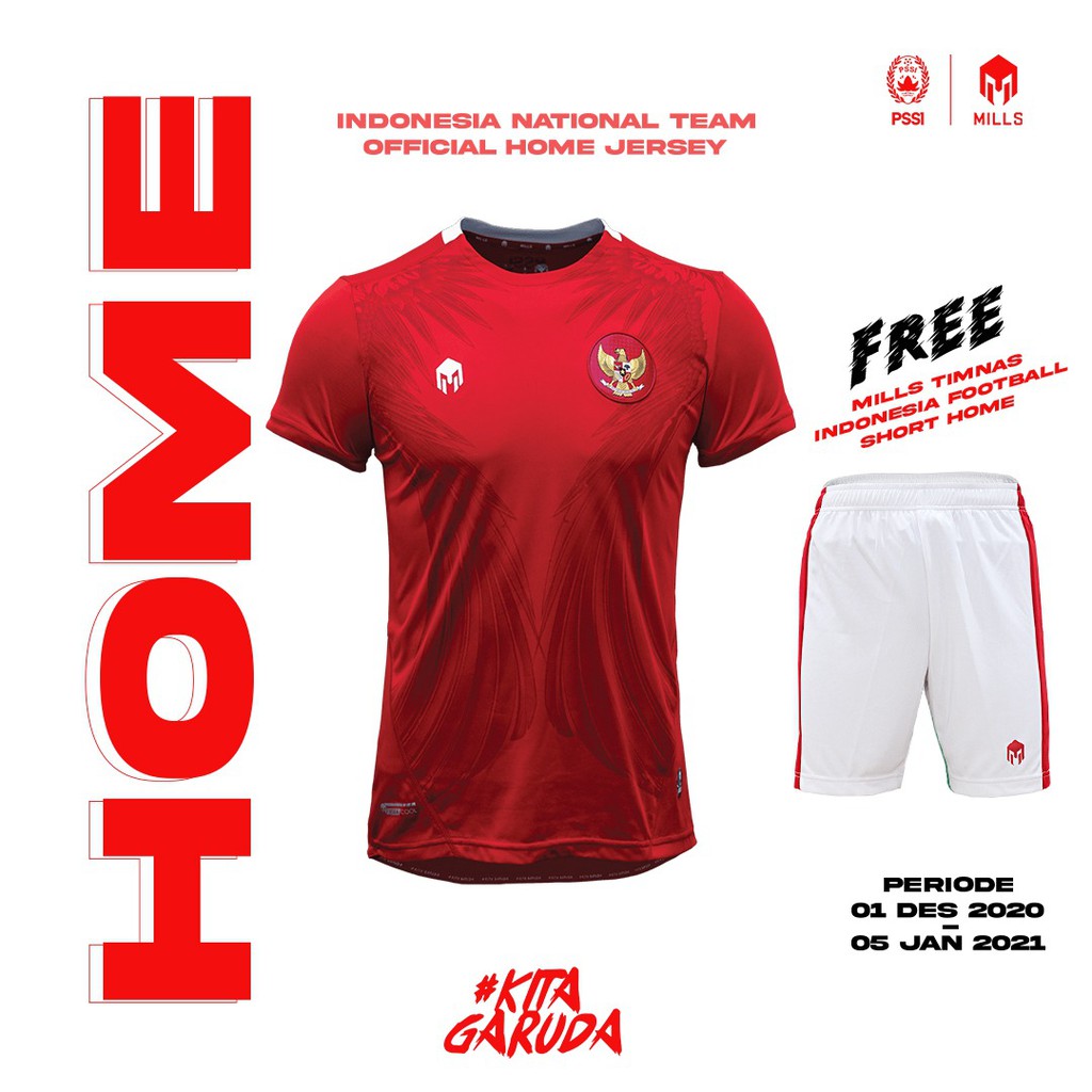 JERSEY TIMNAS GARUDA INDONESIA 2020 MILLS 1017GR JERSEY TIMNAS HOME