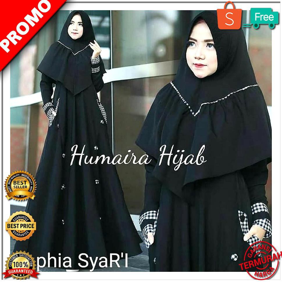 TERBARU Maxi Humaira Hitam Busana Muslim Wanita Baju Gamis Syar'i BEST SELLER