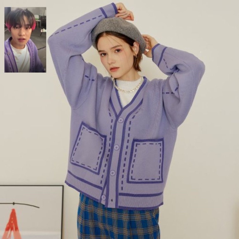 [PO] STITCH POCKET CARDIGAN PURPLE GENERAL IDEA CHENLE NCT