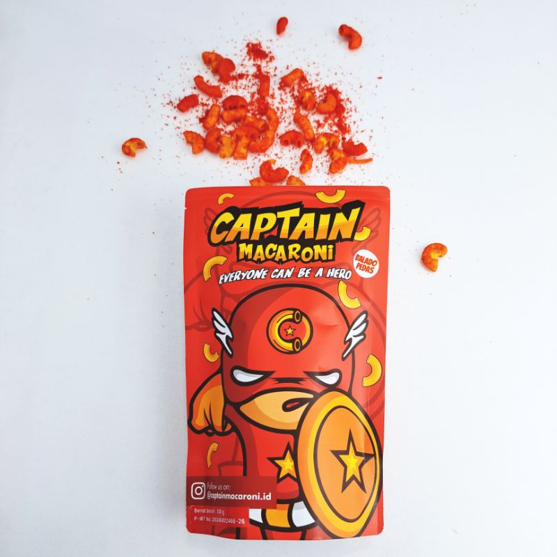 

Snack Makanan Ringan Makaroni Spicy Balado BALADO PEDAS 80 gram CAPTAIN MACARONI