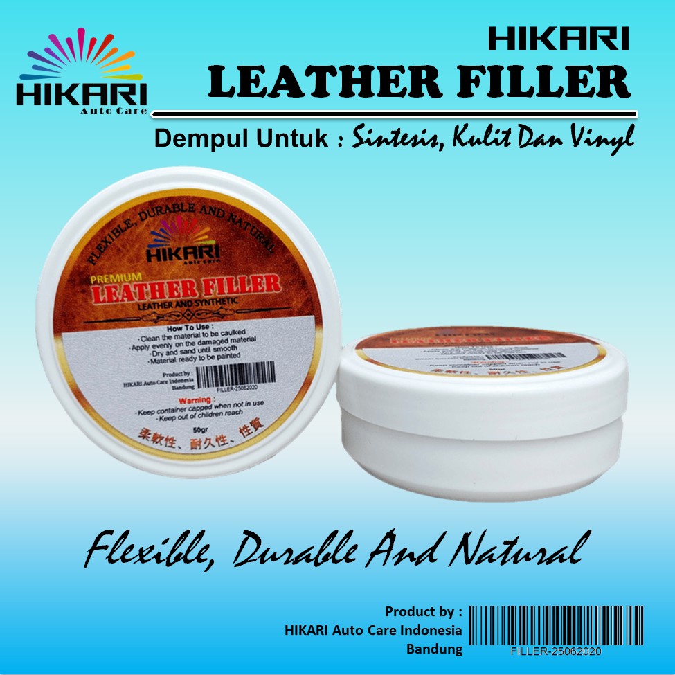 HIKARI Leater Filler / Dempul Kulit Untuk Tas , Jok Mobil , Jaket , Sepatu, Sofa, Sintesis dan Vinyl