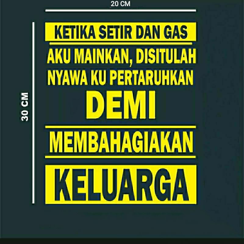 STIKER MOBIL STICKER CUTTING KATA KATA LUCU TRUCK PICK UP L300