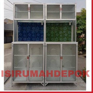  Lemari  Rak Piring Kompor  Magic Com Kaca  Keramik 2 pintu 