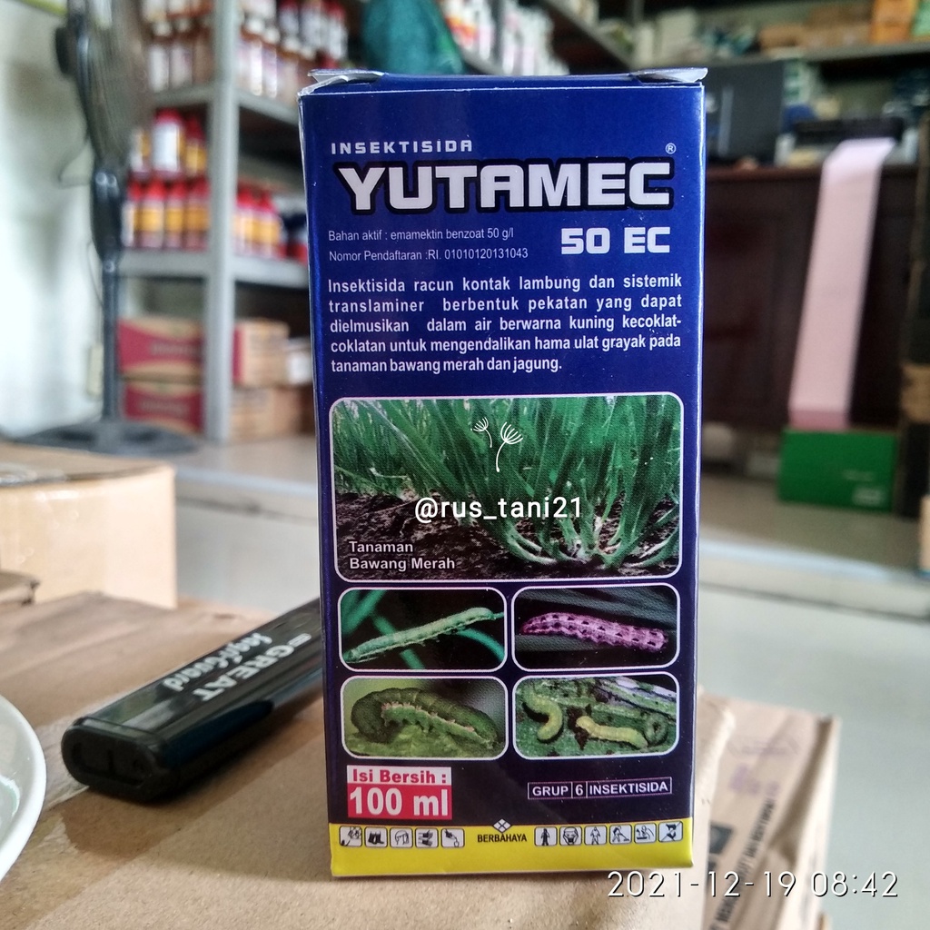 Insektisida YUTAMEC 50EC 100ml bahan aktif : Emmamectin Benzoat 50g/l