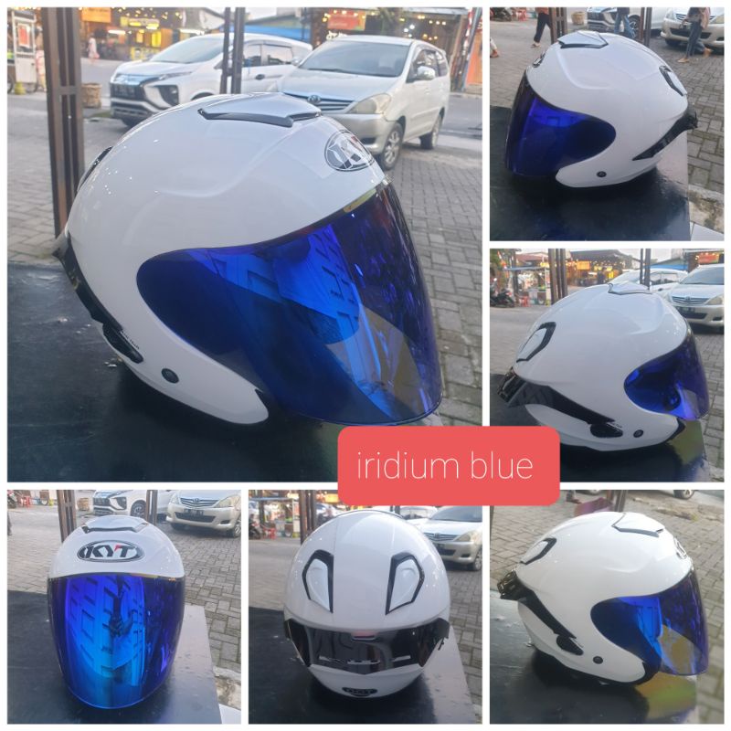 HELM KYT KYOTO R WHITE PAKET GANTENG VISOR OVEN