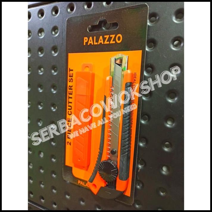 

Palazzo Cutter Knife 18 Mm + Bonus 1 Pak Isi Cutter 5 Blade Set