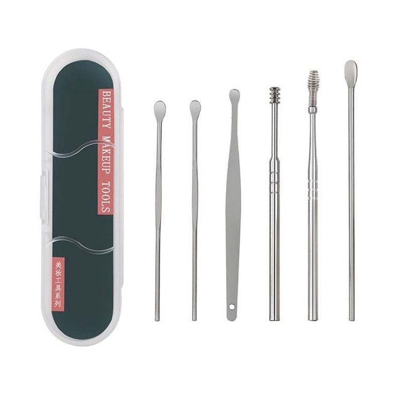 Korek Kuping Set 5 in 1 Best seller/Korek Kuping pembersih kotoran Telinga/Korek kuping Stainless