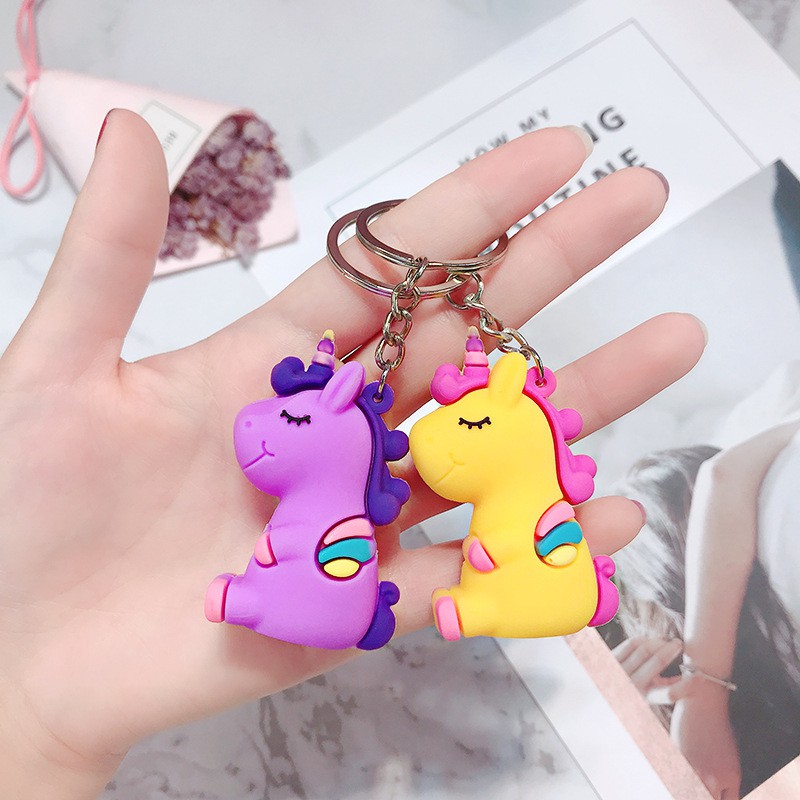 OVERFLOWS.ID GANCI KEYCHAIN BONEKA UNICORN MAGIC TEBEL WARNA PASTEL GANTUNGAN KUNCI LUCU MURAH