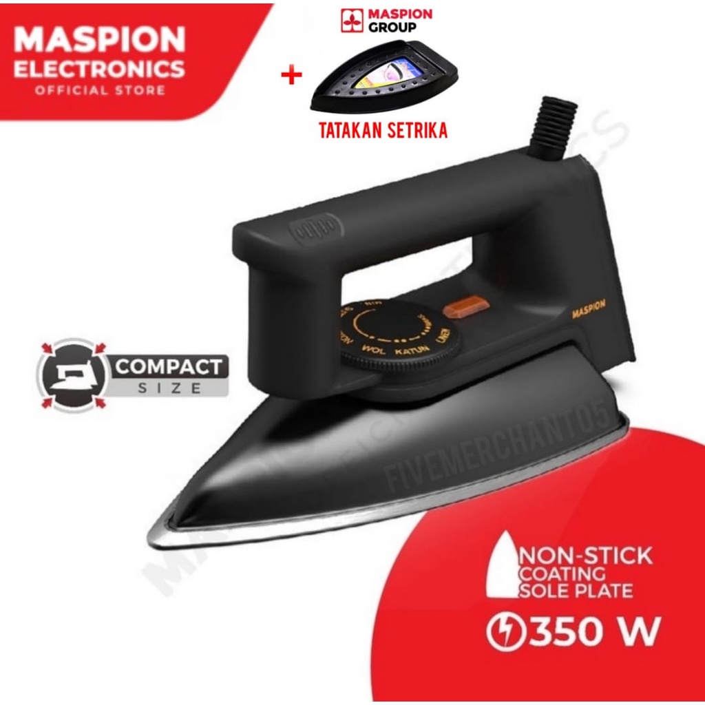 Setrika Maspion EX 1010 Blackberry Setrika Maspion EX-1010 350 Watt Setrika Murah Maspion Gosokan Maspion Electric Iron Setrika Kering