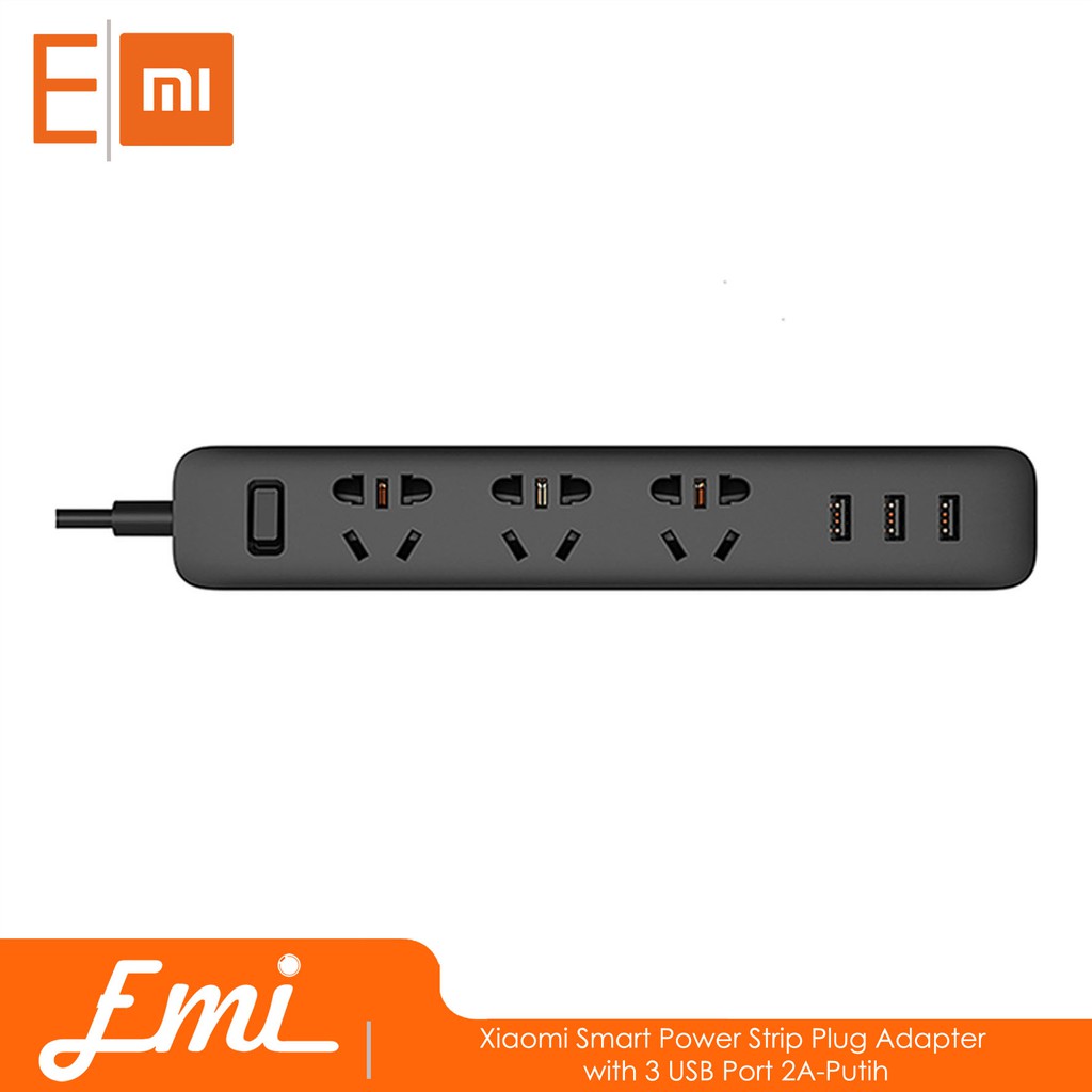 Mijia Smart Power Strip Plug Adapter with 3 USB Port 2A-Putih By EMI