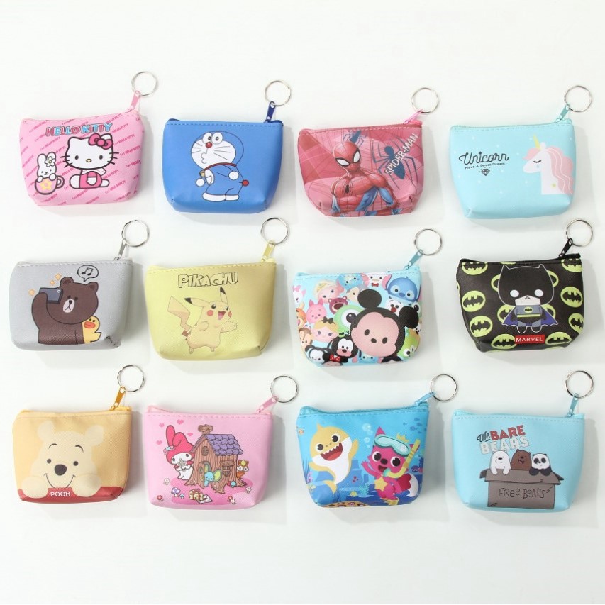 DEJI - Dompet Koin Kain Kartun / Dompet Kecil Wanita / Dompet Kunci & Uang Wanita