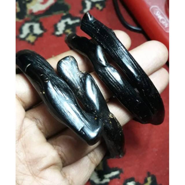 Gelang Akar Bahar Asli Hitam - Akar Bahar Polos - Size Kantoran