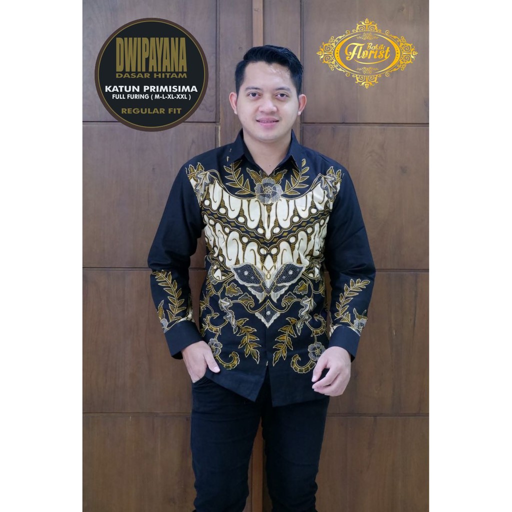 DWIPAYANA kemeja batik pria lengan panjang terbaru ORIGINAL BY FLORIST