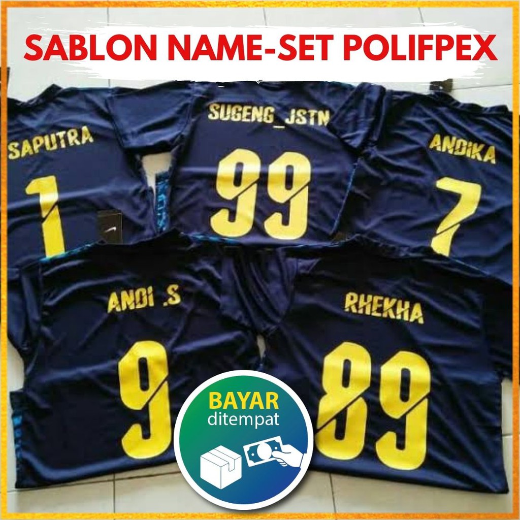 COD | Paket Sablon Poliflex nama + nomor punggung PGS SPORT 354 (Minimal 6 Stel) Serbamurahstore354