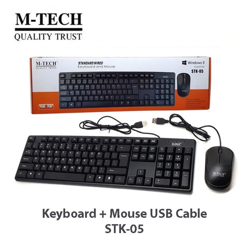 Keyboard Mouse Standard / Keyboard mouse 2 in 1 Aksesoris Komputer PC Gaming Kantor Sekolah