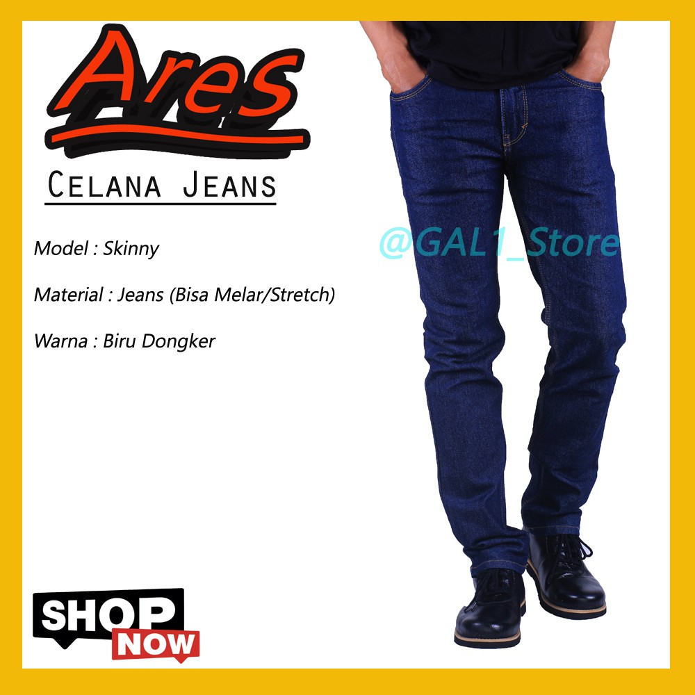 CELANA JEANS SKINNY PANJANG PRIA ARES SLIM FIT DENIM LONG PANTS COWOK DEWASA REMAJA