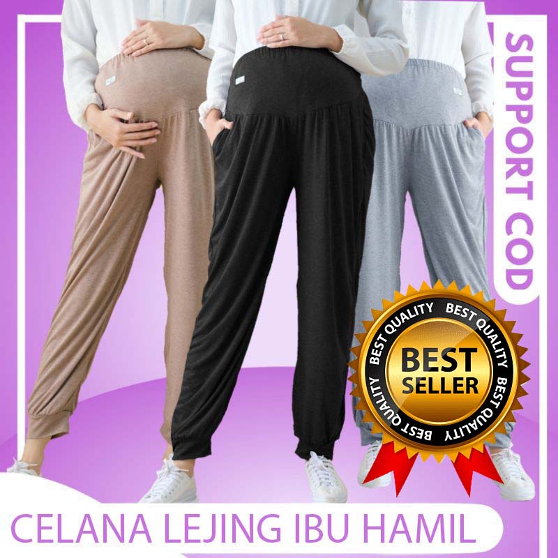 Celana Lejing Panjang Ibu Hamil Legging Hamil Nyaman Halus Elastis