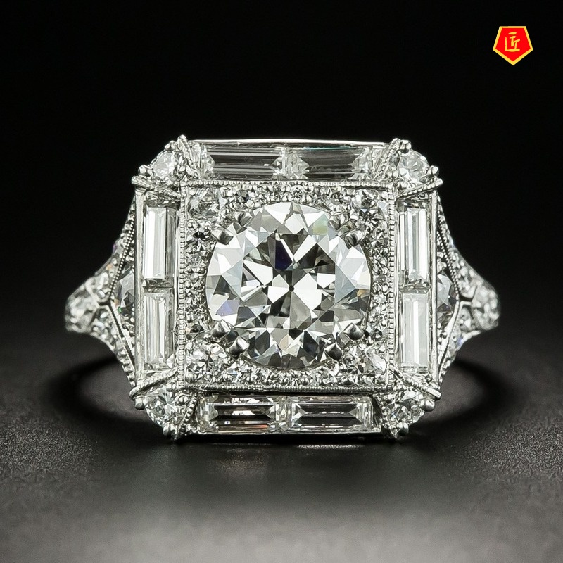 [Ready Stock]Luxury Moissanite Hollow Pattern Ring