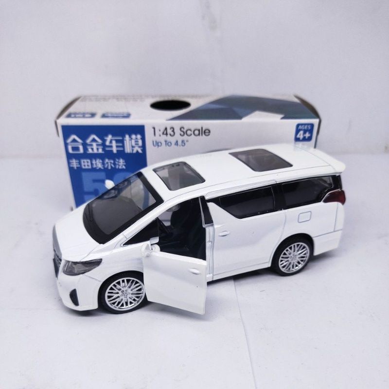 diecast miniatur mobil Toyota Alphard 1:43 bahan besi