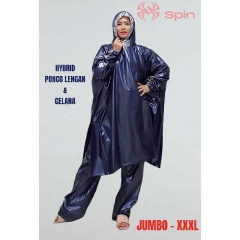 Hybrid Spin Jas Hujan Terlaris Bahan Tebal Jas hujan Ponco Celana Jumbo Dewasa