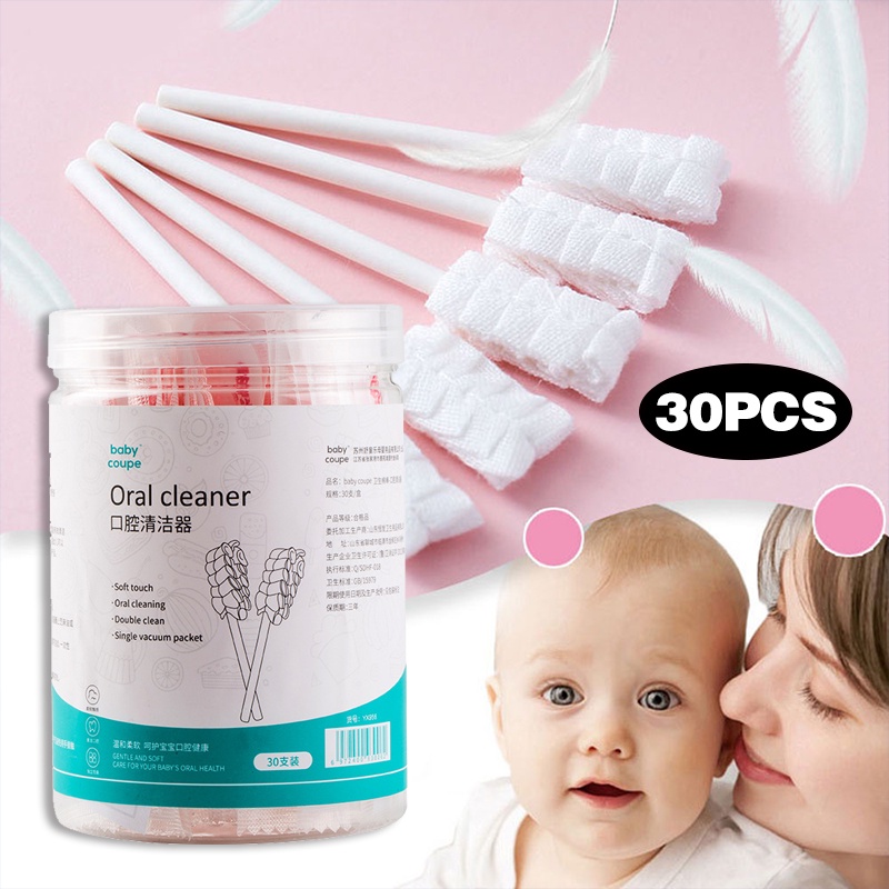 【30PCS-SET】Kapas Batang Sikat Gigi Sikat Bayi/Pembersih Lidah Mulut Bayi/Baby Oral Cleaner Stick