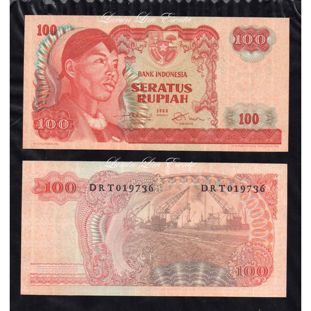 uang kuno indonesua 100 rupiah tahun 1968 soedirman UNC Mulus 1 Pcs