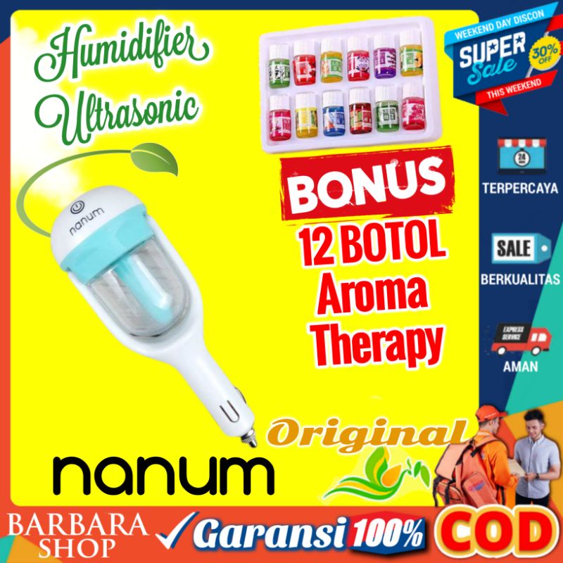 NANUM Air Humidifier Mobil Lighter Port Diffuser Aromaterapi Essential Oil Aromatherapy Aroma Terapi Disfuser Ultrasonic Pelembab Udara HUMI H57