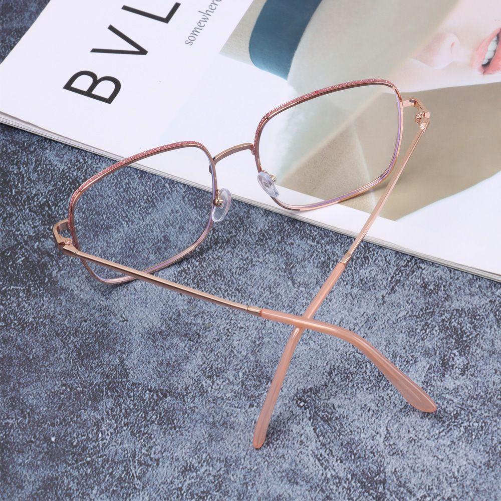 Populer Vintage Kacamata Persegi Visi Perawatan Wanita Fashion Anti-Letih Berlian Studded Eyewear