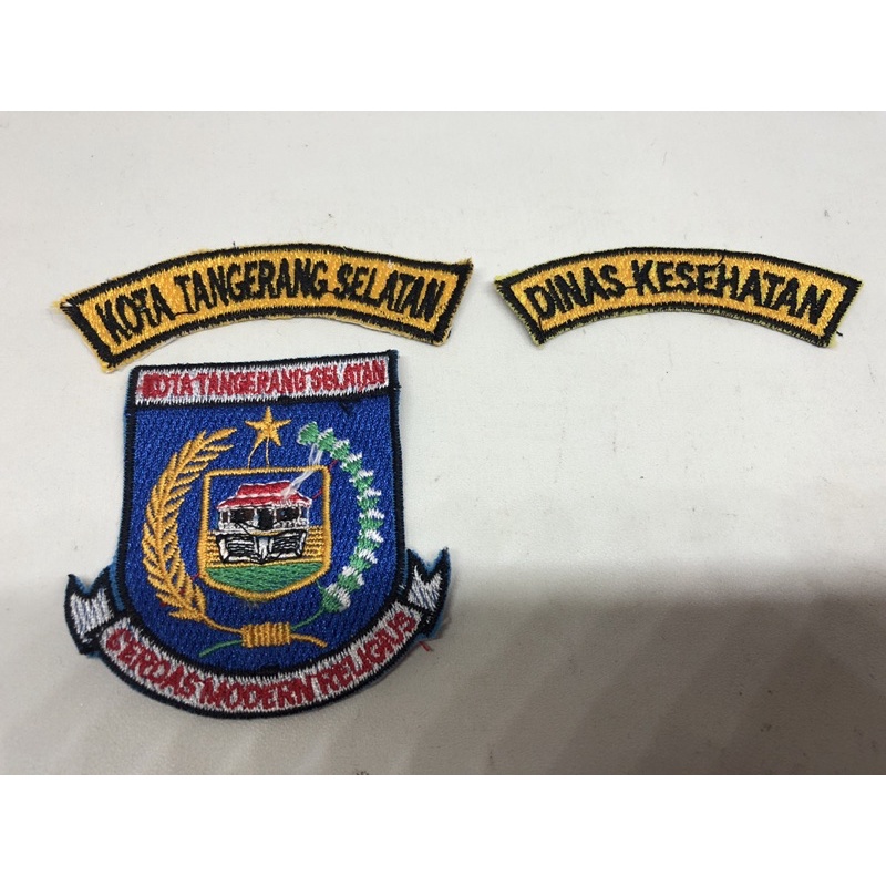 Satu set logo emblem patch Tangerang selatan bordir komputer