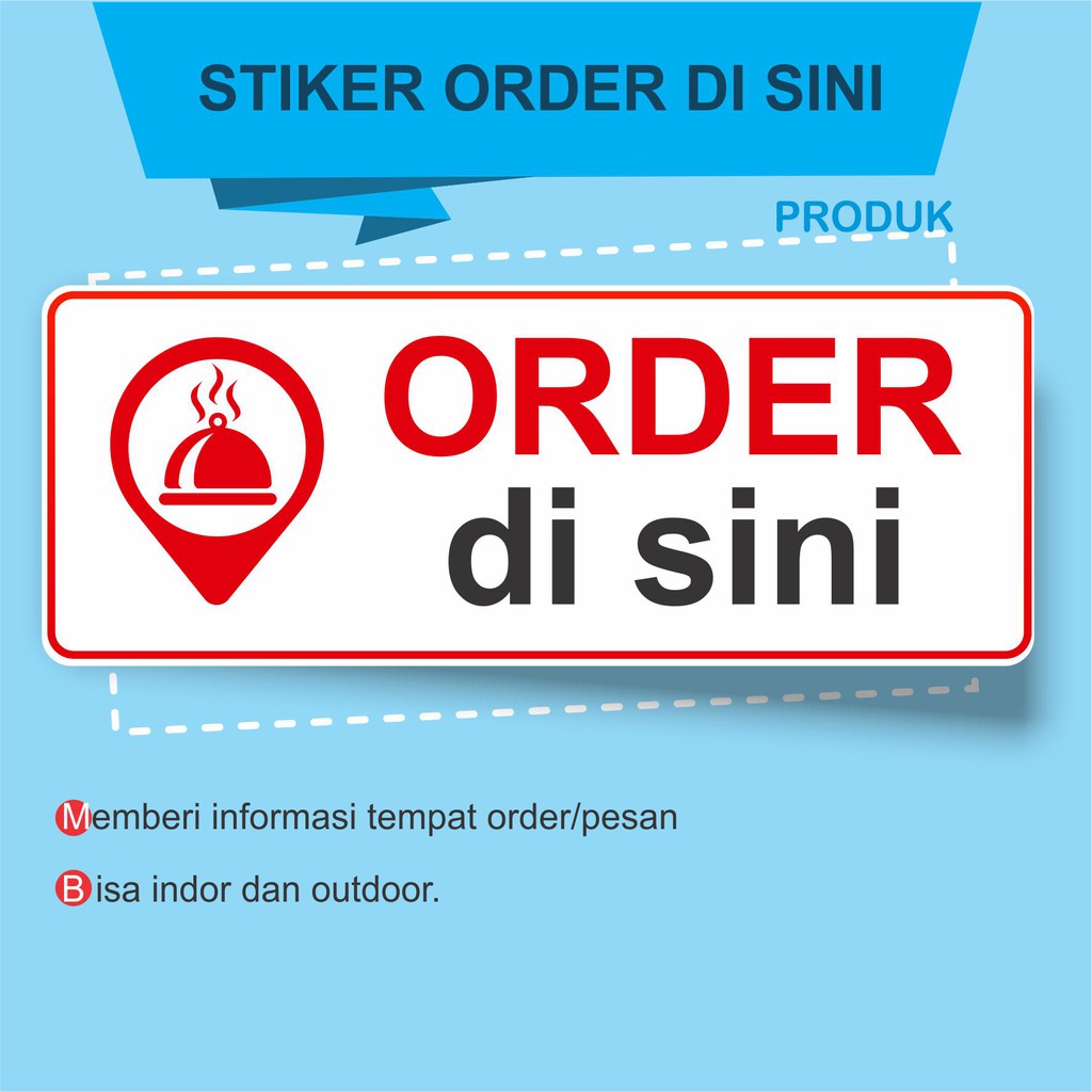 

STIKER ORDER DISINI UNTUK TEMPAT USAHA/KULINER