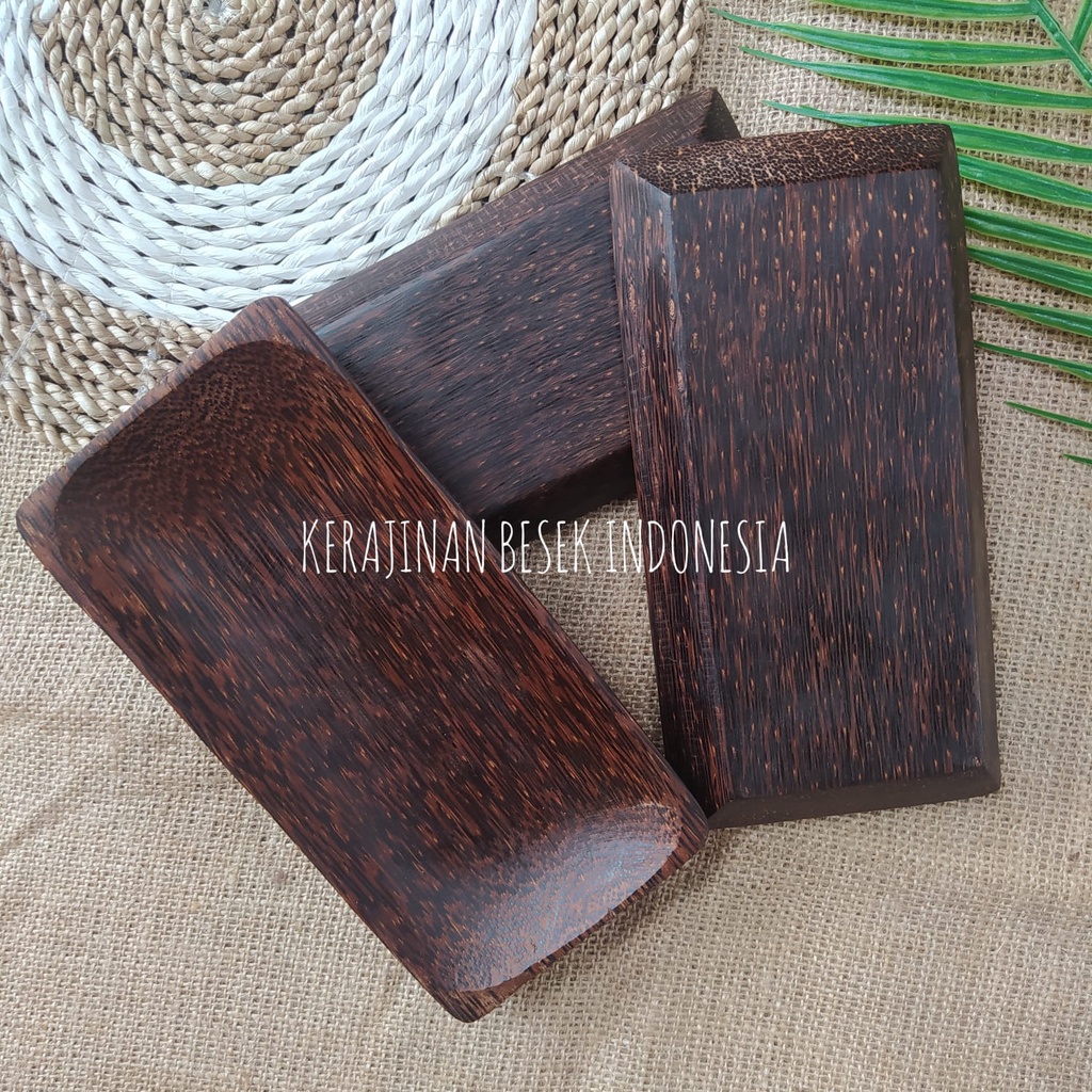 PIRING PERSEGI PANJANG MINI KAYU AREN// Piring kayu// Piring makan// Piring hias// Piring unik// Pir