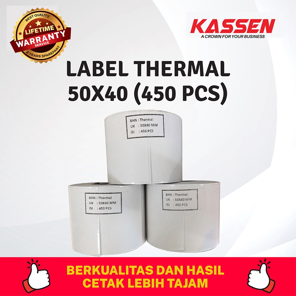 

LABEL THERMAL 50X40 ISI 450 PCS 1 LINE